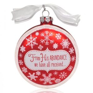 Snowflake Glass Ornament ~ Red/White Abundance