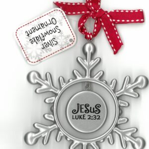 Silver Snowflake Ornament ~ Jesus