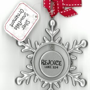 Silver Snowflake Ornament ~ Rejoice